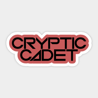 Cryptic Cadet (black lettering) Sticker